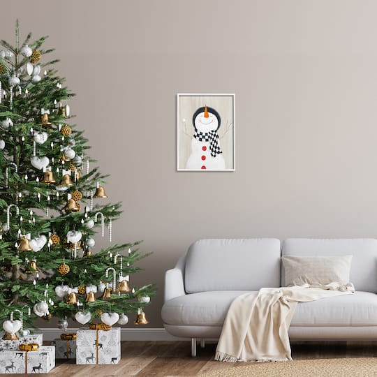 Stupell Industries 16" x 20" Happy Smiling Winter Snowman Giclée Wall Art